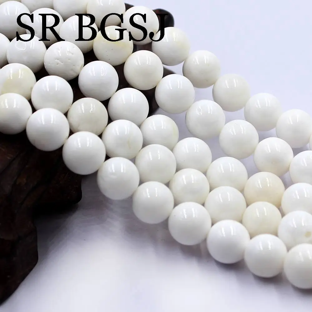 

Free Shipping 10mm Natural Round Gold Lace White Shell Beads Strand 15"