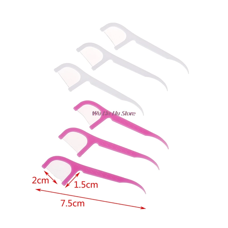 

50 Pc Disposable Dental Flosser Interdental Brush Teeth Stick Toothpicks Floss