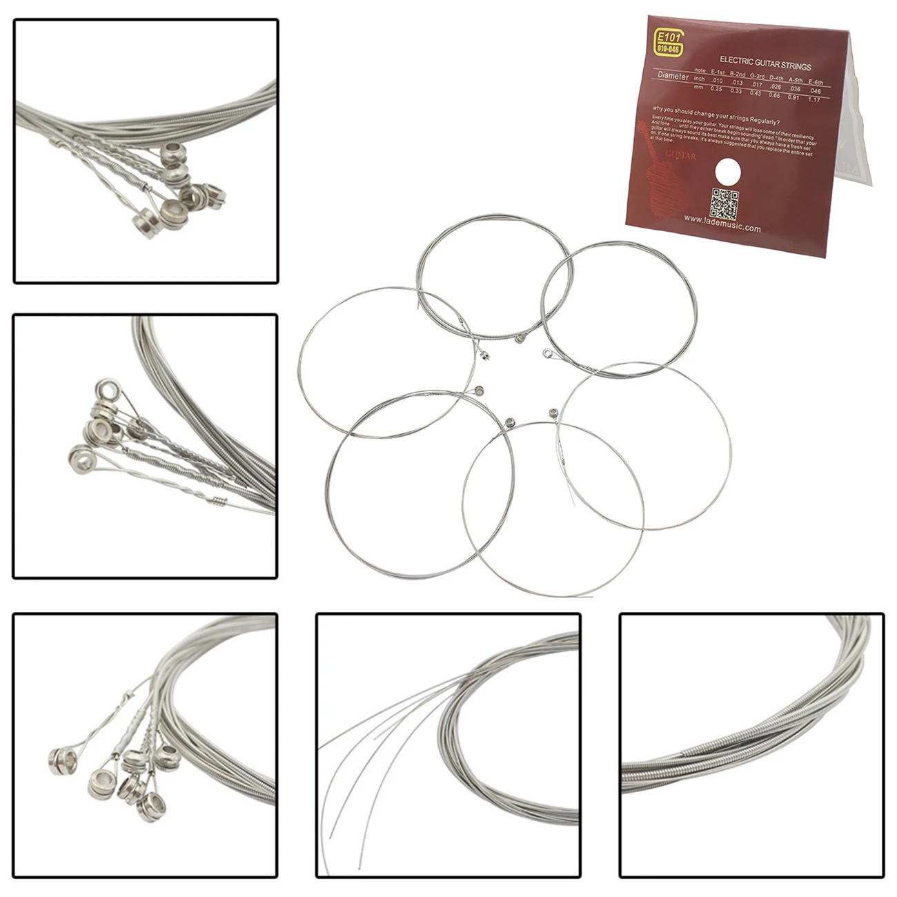 

Electric guitar string E101,6pcs/set E101 Electric Guitar Strings Steel Core Nickel Alloy Wound (.010-.046)