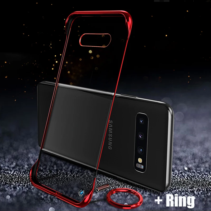 ZRed Чехол для samsung Galaxy S10 Note 10+ Plus A10 A30 A20 A70 A7 A50 покрытие прозрачное Безрамное жесткое покрытие из поликарбоната кольцо на палец - Цвет: ZRed