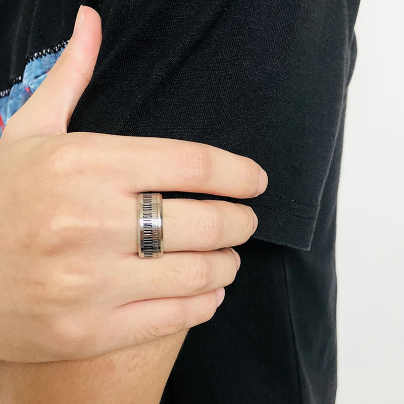 8 мм крутая нержавеющая сталь вращающееся мужское кольцо прядильная цепь