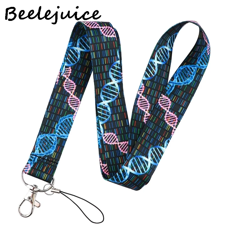 

24 шт. милые детские ремешки для шеи с ДНК-молекулами, ремешки для идентификационных карт, держатель для карт, брелок, ремешок, подарок, Ленточное ожерелье