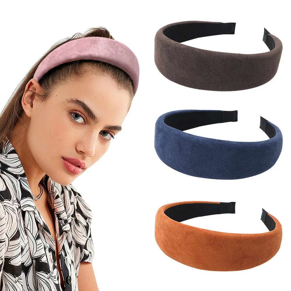 

20pcs/lot Suede hair bands for women headbands turban solid color cute bezel on head Hair Hoop Female Women hair accessories