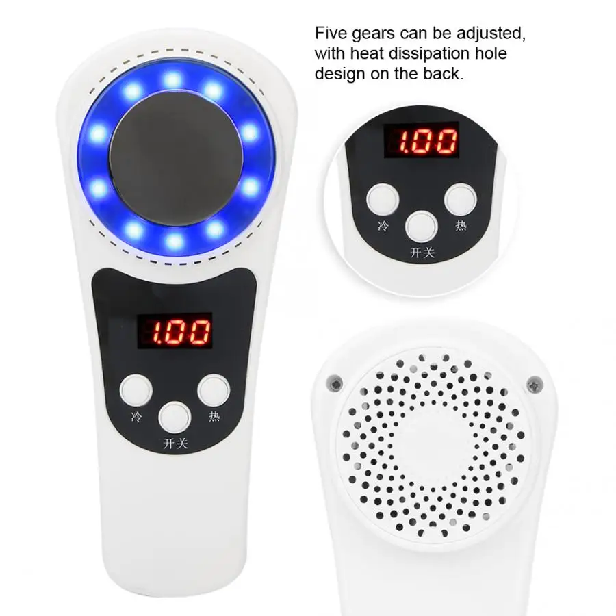 Горячий Холодный компрессионный массажер для лица Вибрация против морщин машина