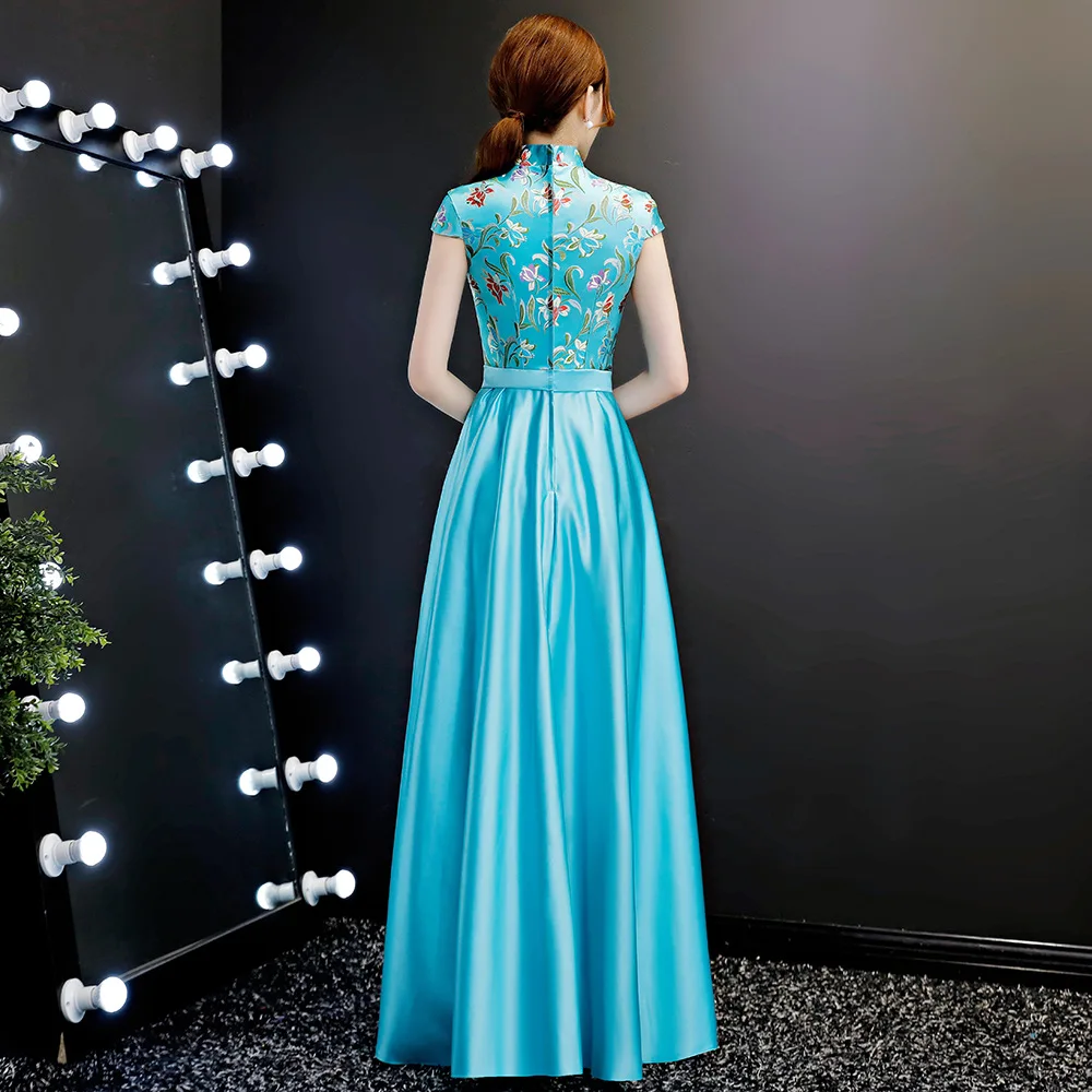 

Bride Party Dress Oriental Women Elegant Slim Cheongsam Fashion Chinese Style Wedding Long Qipao Luxury Robe Vestido S-XXL