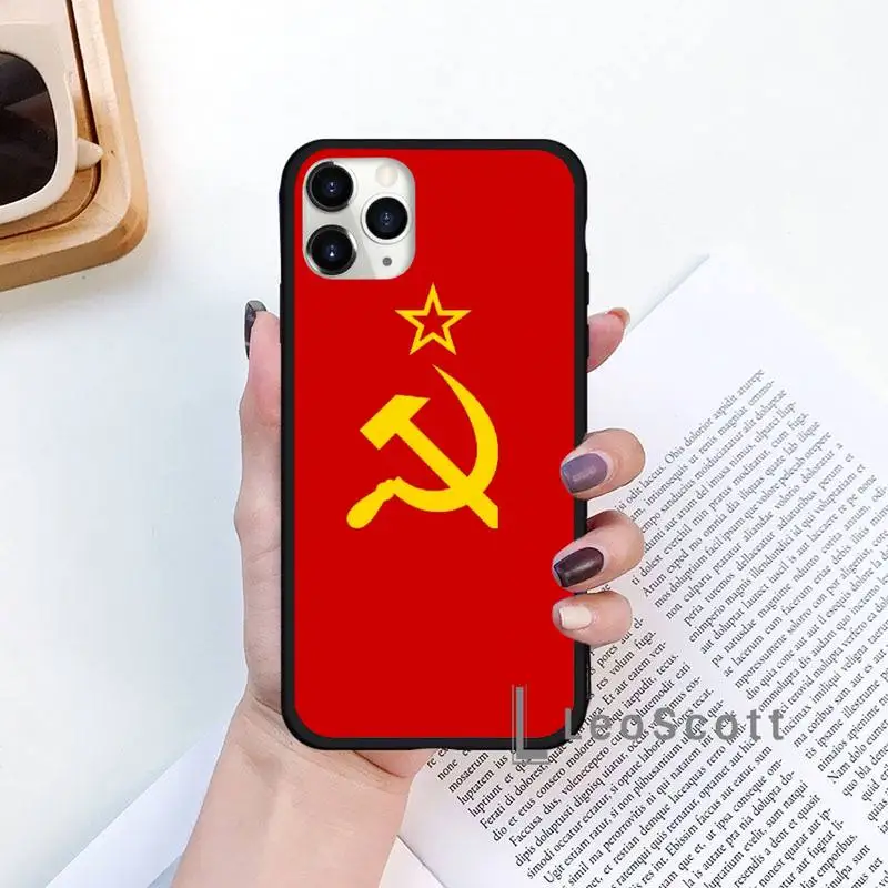 

Red Soviet Union USSR Flag Phone Case for iPhone 11 12 mini pro XS MAX 8 7 6 6S Plus X 5S SE 2020 XR