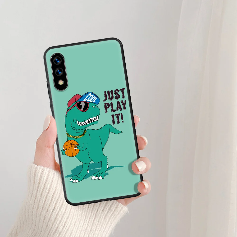 

Cute funny dinosaur Phone Case For Huawei Honor 6A 7A 7C 8 8A 8X 9 9X 10 10i 20 Lite Pro Play black Hoesjes Fashion Prime Luxury