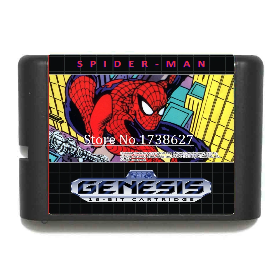 16 битный игровой картридж Spider man для консолей Sega MegaDrive & Genesis System|Картриджи| |