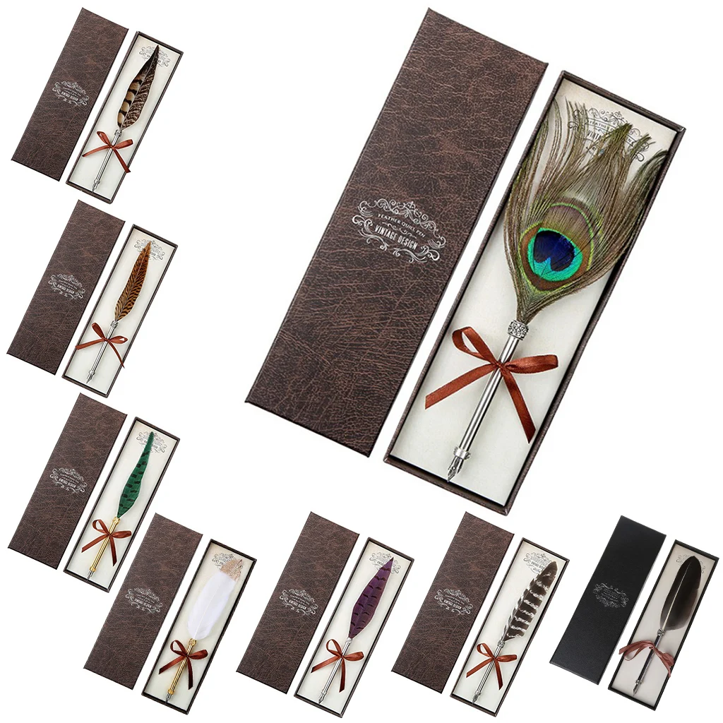 Винтажная ручка с гусиным пером перьевые ручки принадлежности для письма