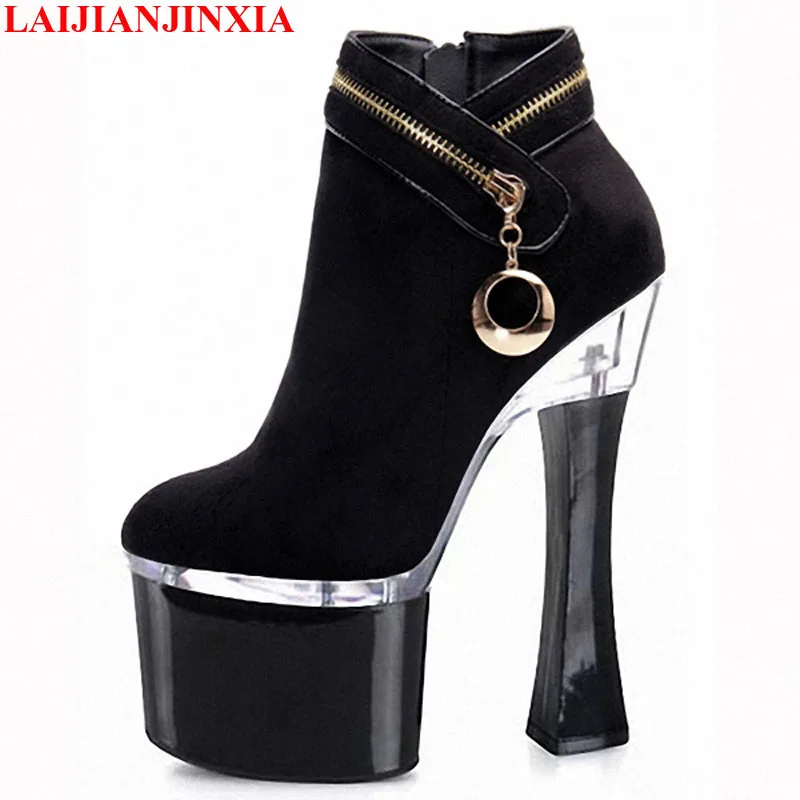 

New European and American star model shoe suede, low-cut boot dance, stage shoes, 18cm high heels Dance Shoes