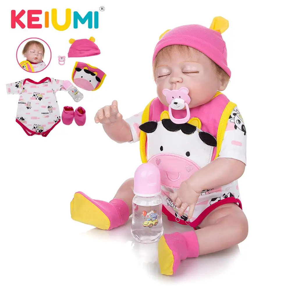 Реалистичная жизнь 23 дюймов Новорожденный ребенок полный Силиконовый тело