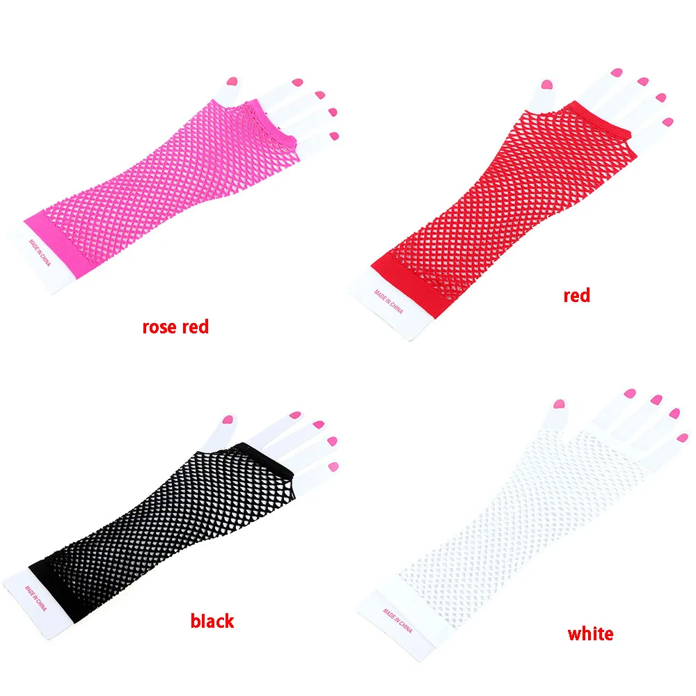 

Women Gloves Hollow Out Holes Sexy Punk Goth Ladies Disco Dance Costume Fingerless Mesh Fishnet Gloves