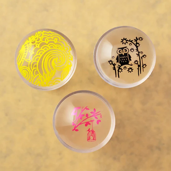 Набор силиконовых штампов для ногтей 2 шт. металлическая ручка штамп дизайна