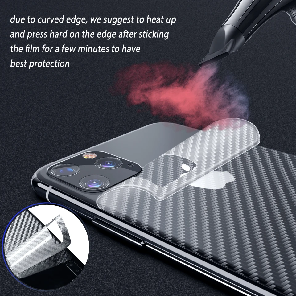 

Carbon Fiber Sticker for IP XS Max Back Screen Protector Sticker for XS MAX Soft Carbon Fiber Film