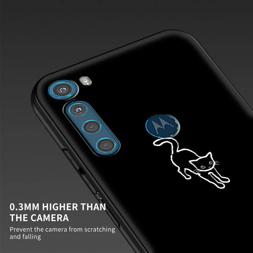 case for motorola moto g9 play one fusion plus g8 power lite e6s g30 g stylus black soft phone protect cover pink love love cat free global shipping