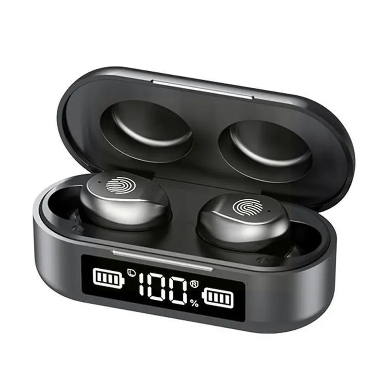 

F9-6 Bluetooth Headset New Wireless 5.0 Digital Display Fingerprint External Display Mini Is Suitable For Sports M3u1