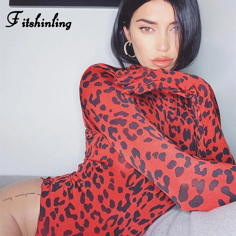 Фитнес Бодибилдинг Длинные рукава перчатки Боди женские леопардовые