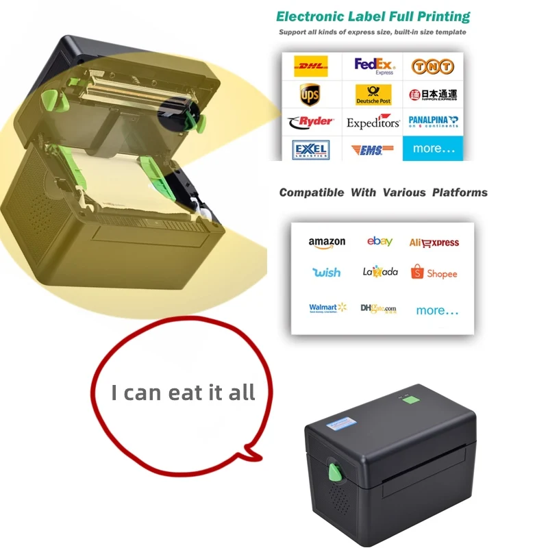 Xprinter DT 108B 4 Inch Shipping Label Printer  20-110mm Thermal Barcode Printer For UPS DHL USPS DPD POCHTA USB Bar Code Maker