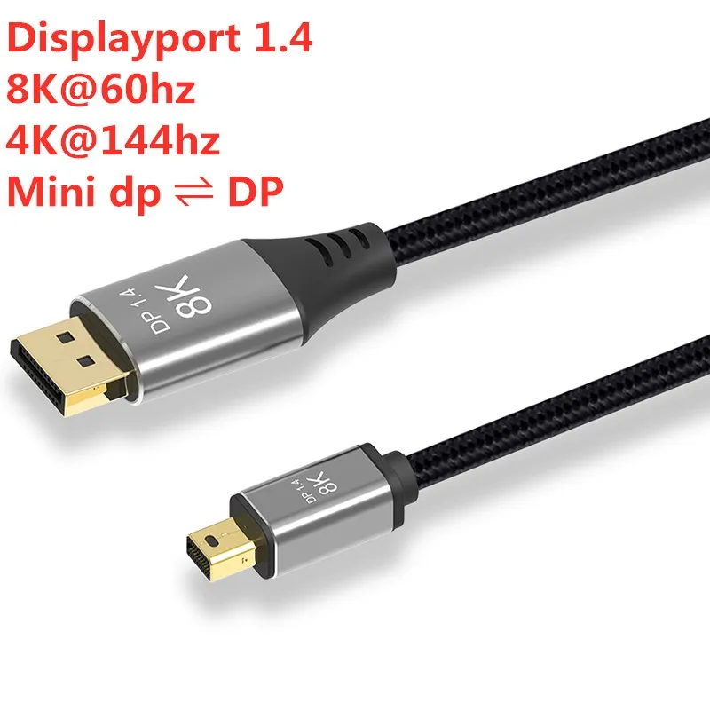 Кабель Mini DP к 4K @ 144hz 8K 60Hz Thunderbolt для Displayport двухнаправленный кабель dp 1 4 Macbook|Кабели