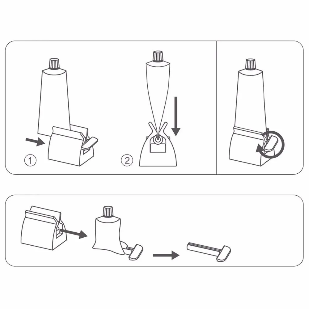 

Multifunctional Bathroom Plastic Cream Tube Squeezing Dispenser Rolling Tube Squeezer Tooth Paste Squeezer Toothpaste Dispenser