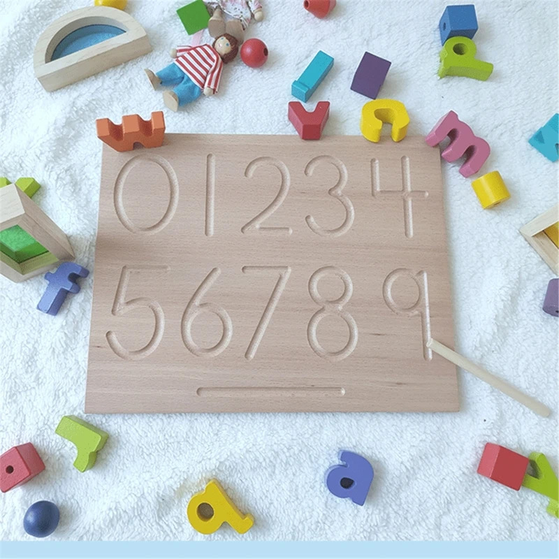 

Wood Alphabet Tracing Board from Montessori Letters - Wooden Letters - Large Print Letters for Toddler to Preschool
