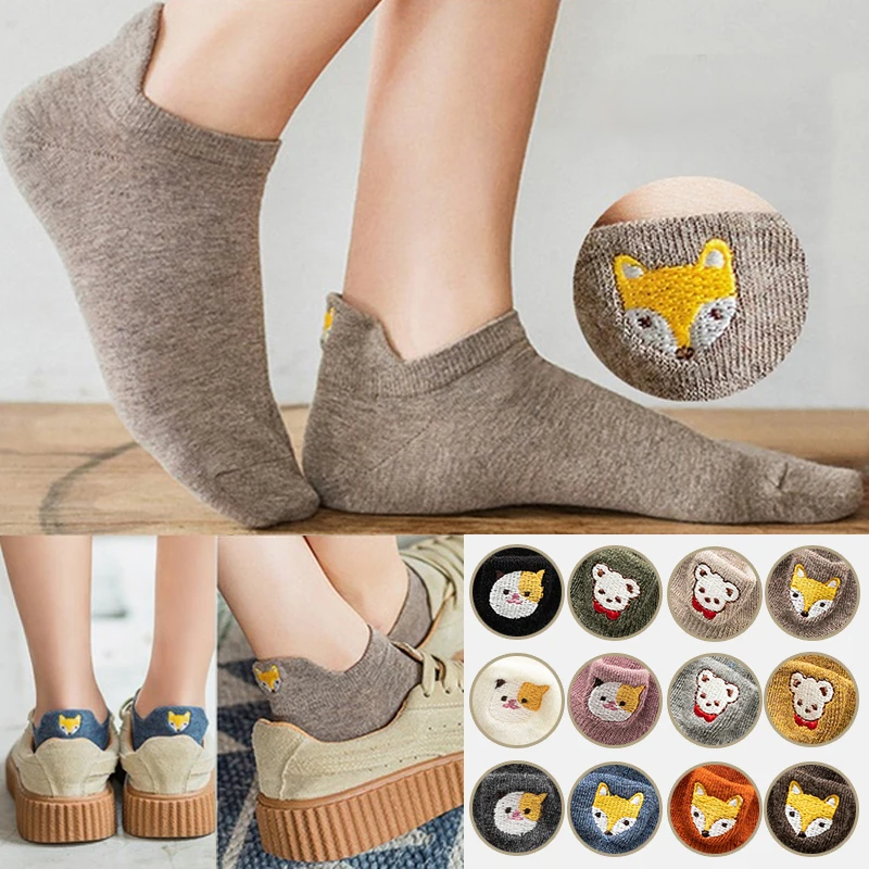 

Fashion Cartoon Socks Woman New Spring Ankle Girls Cotton Color Short Socks Novelty Women Fashion Cute Heart Casual Socks