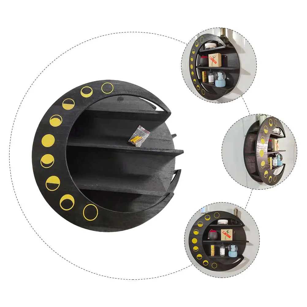 

1Pc Wall Rack Decor Wall Mounted Rack Moon Shape Rack Home Decor for Bathroom Kitchen