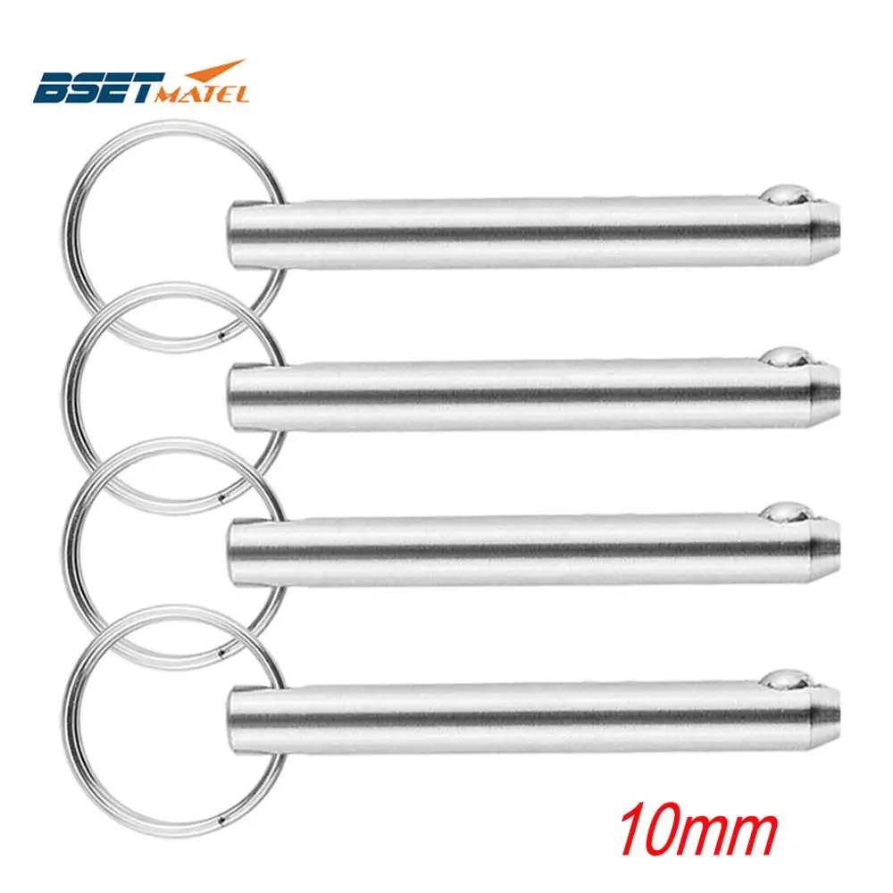 4PCS 10mm Stainless Steel 316 Marine Grade Quick Release Ball Pin for Boat Bimini Top Deck Hinge Marine Boat Accessories