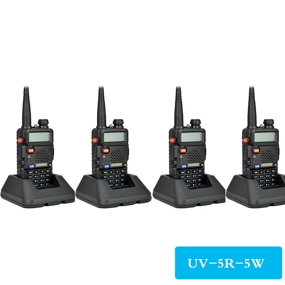 UV-5R-5W 4 шт. Baofeng UV-5R портативная рация радиостанция 128CH VHF UHF Двухдиапазонная UV5R двухсторонняя радиостанция для охотничьей радиостанции CB - Цвет: UV-5R-5W