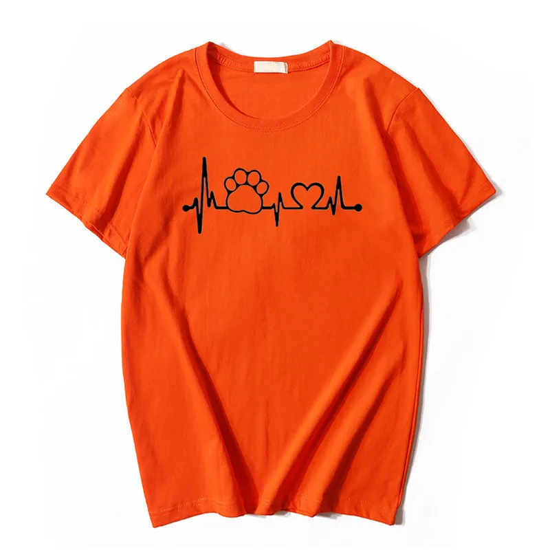 

New Paw Heartbeat Lifeline dog cat Women tshirt Cotton Casual Funny t shirt For Lady Girl Top Tee Hipster 13 Colors Drop Ship