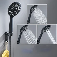 black shower nozzle set household bath pressurized shower rain pressurized handheld single nozzle bathroom shower head hardware