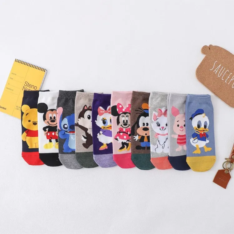 5 Pairs/Lot Casual women socks Korea cartoon animal mouse duck bear socks Cotton girl funny ankle socks size 35-41 dropshipping