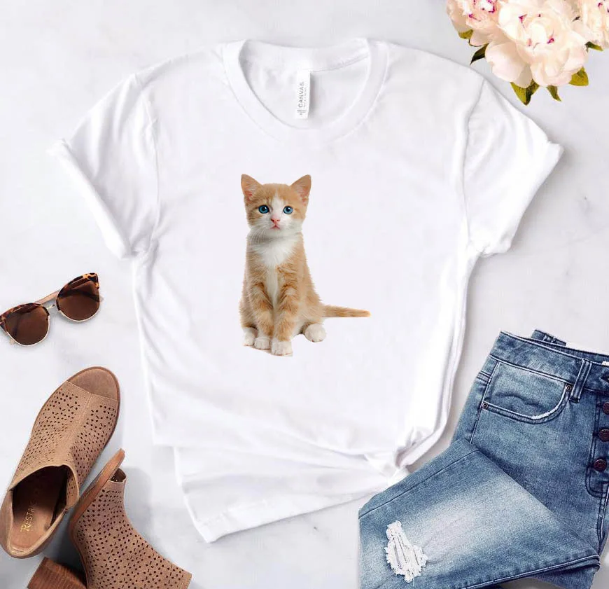 

Kitty Shirts Female Clothing Summer Short Sleeve Women Women's for Women-clothing Woman Tshirts Tops Crop Top 2021 Clothes Tee