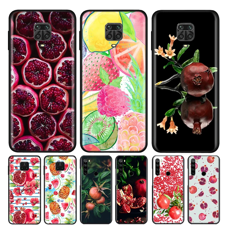 

Food Pomegranate Fruit Silicone TPU Cover For Xiaomi Redmi Note 9 9C 9A 9i 9T 9S 8 8T 7 6 5 5A 4 4X Pro Max Phone Case