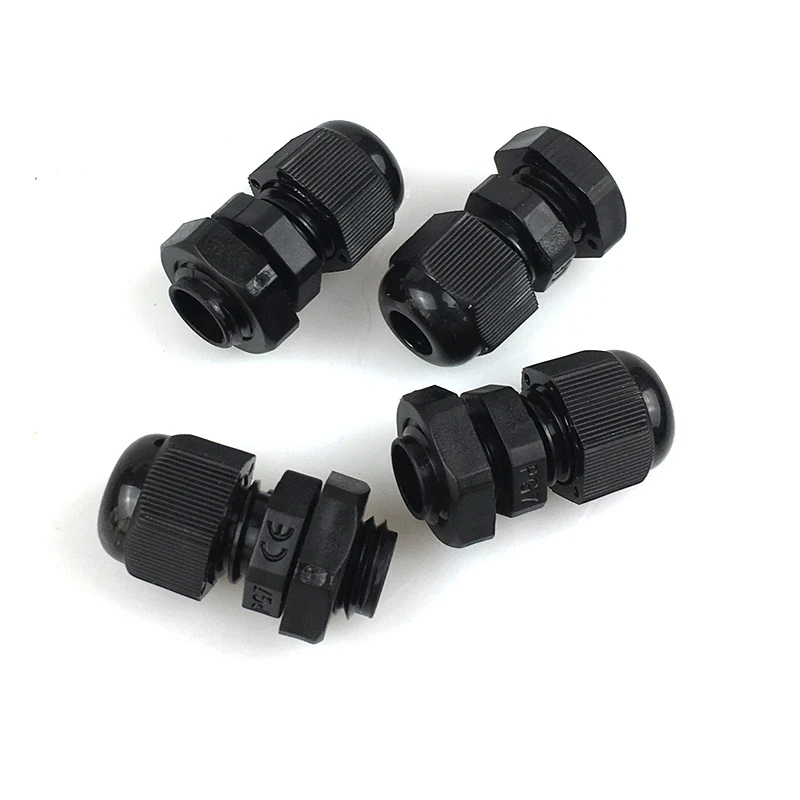 10 шт. PG7 черные пластиковые Водонепроницаемые кабельные сальники|Уплотнения
