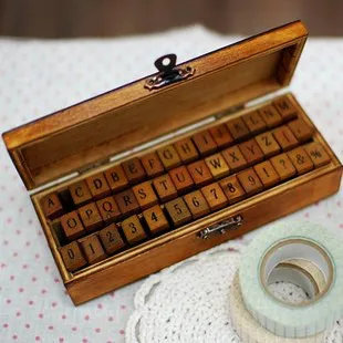 Английская Печать английская печать Anglais цифровая с деревянным алфавитом набор