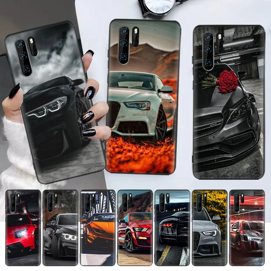 

Sports Cars Male Men Black Phone Case For Huawei P30 Lite P20 Pro P40 P10 Mate 20 40 30 10 P Smart Z Plus Pattern Cover Bag Back