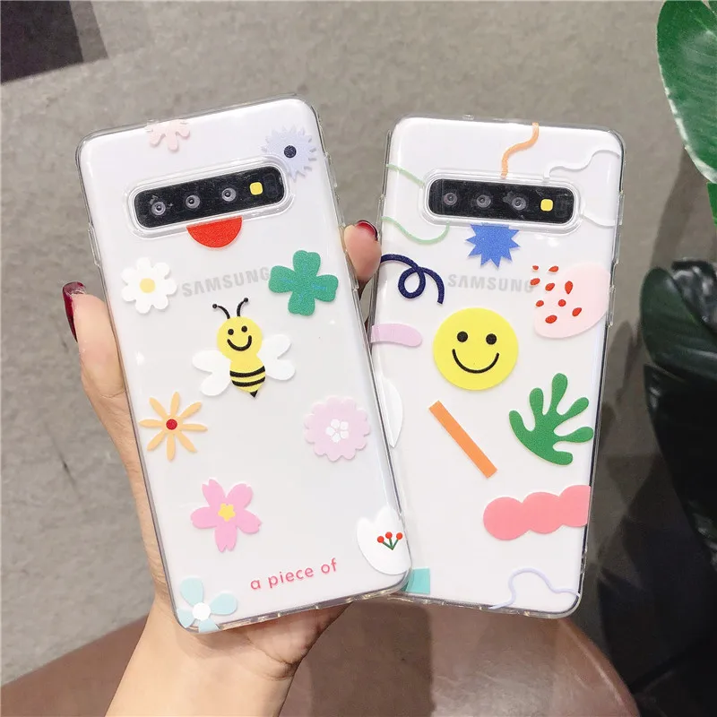 COOLY прозрачный мультяшный чехол для samsung Galaxy Note 10 Plus S10 S10e задняя крышка на A7 2018 A6 J4 +