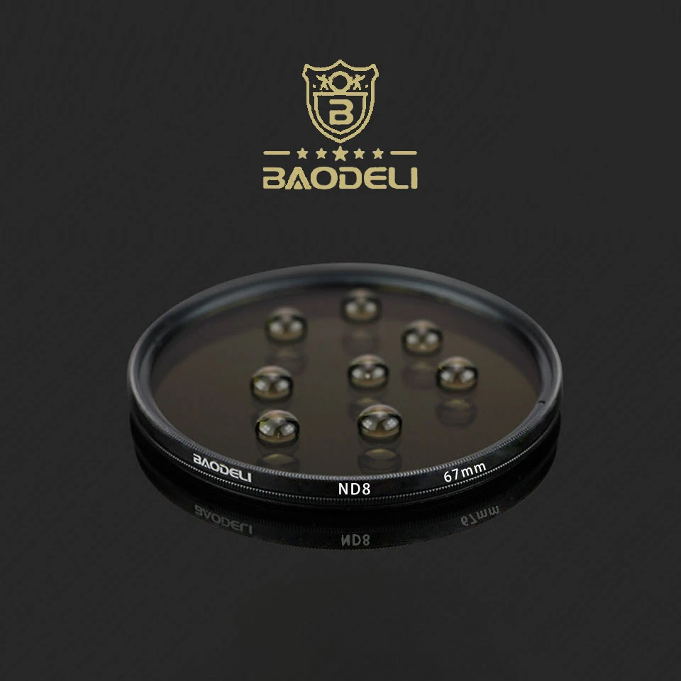 Фильтр BAODELI Nd 2/4/8 49 52 55 58 62 67 72 77 82 мм для цифровых зеркальных фотокамер объектив Canon