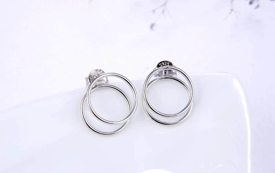 ORSA JEWELS, изысканные 925 пробы серебряные серьги-гвоздики для женщин, последняя модель сережек, круглая форма, милые ювелирные изделия на каждый день, SE190