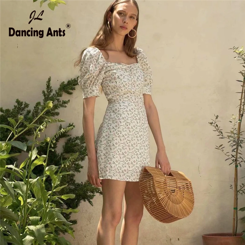 Женское платье трапециевидной формы с винтажным цветочным принтом облегающее во