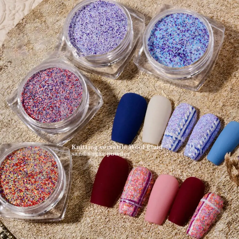 

5g Nail Art Powder Grain Effect Non-Floating Colorful Reflective Glitter Nail Shiny Drill Powder for Manicure