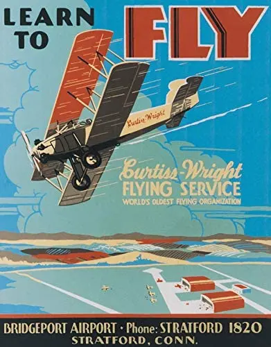 

Desperate Enterprises Learn to Fly Tin Sign, 12.5" W x 16" H