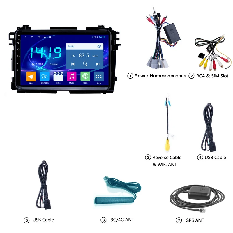 

Car Radio Multimedia Car Android 10 8 core Video Player Navi GPS For Honda Vezel HR-V HRV XR-V 2014 2015 2016 2017 2018