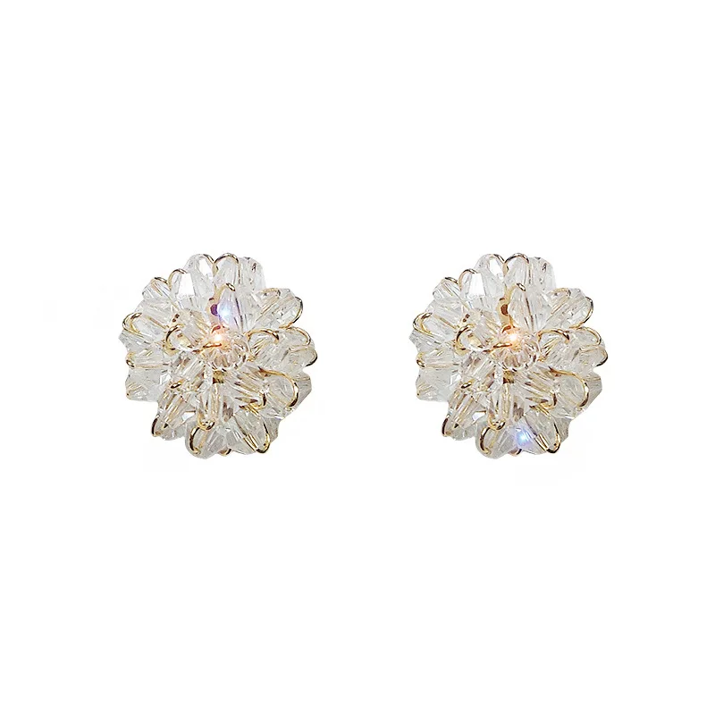 

2021 New Trendy Temperament Korean Personality Ladies Wild Crystal Earrings Earrings Earrings