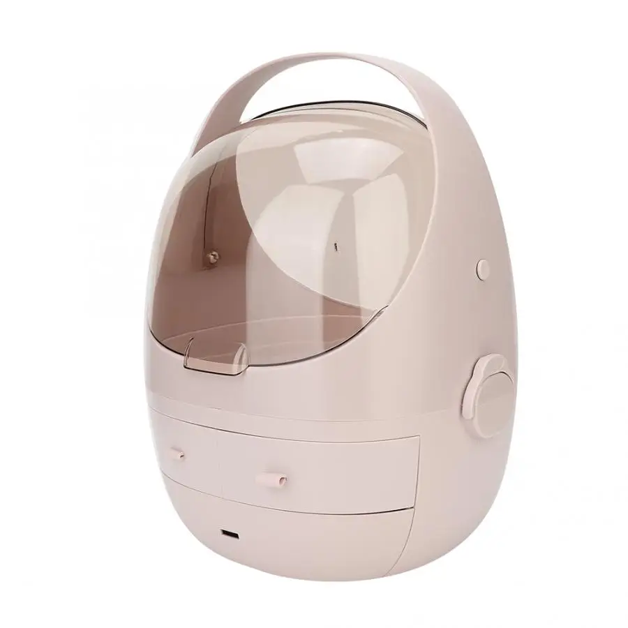 Beauty Cosmetics Case Desktop Portable Makeup Organizer Cosmetic Storage Box Jewelry Container with Lid Round Pink Make-Up Tool | Красота и