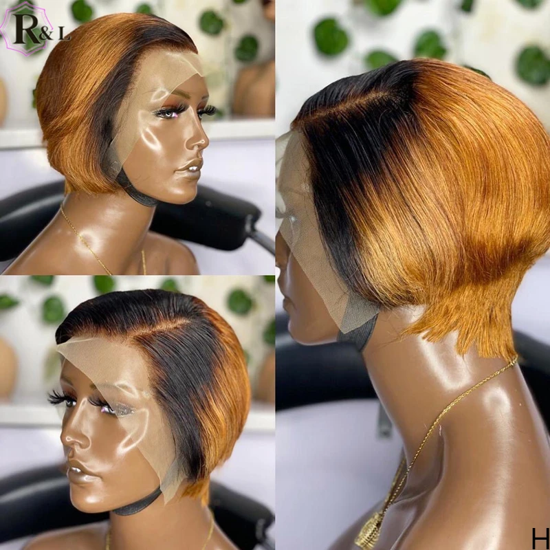 RULINDA Короткие парики из натуральных волос на шнурках 180% плотность бразильские