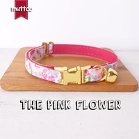 muttco retail with platinum high quality metal buckle collar for cat the pink flower design cat collar 2 sizes ucc048b