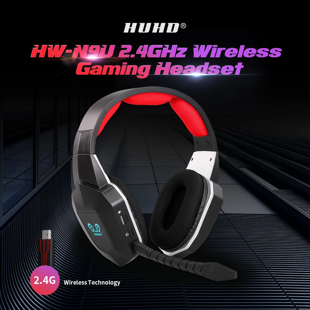 Беспроводная игровая гарнитура HW N9U 2 4G виртуальная 7 1 с объемным звуком со