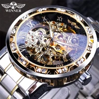 watch mens fashion diamond cut out watch steel strip luminous student watch automatic mechanical watch mens watch